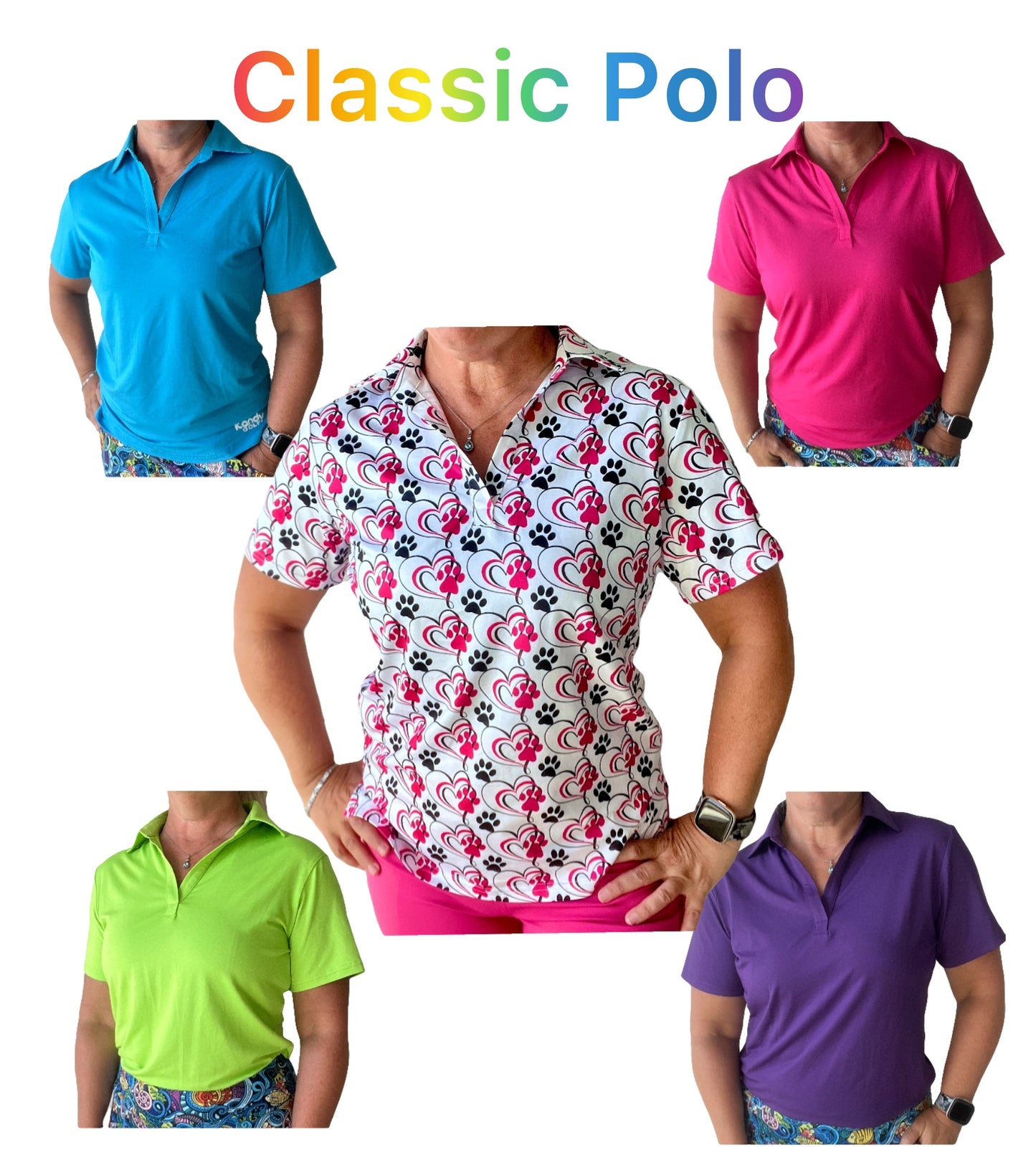 2025 Loose fit Assorted Women's V- neck Polos