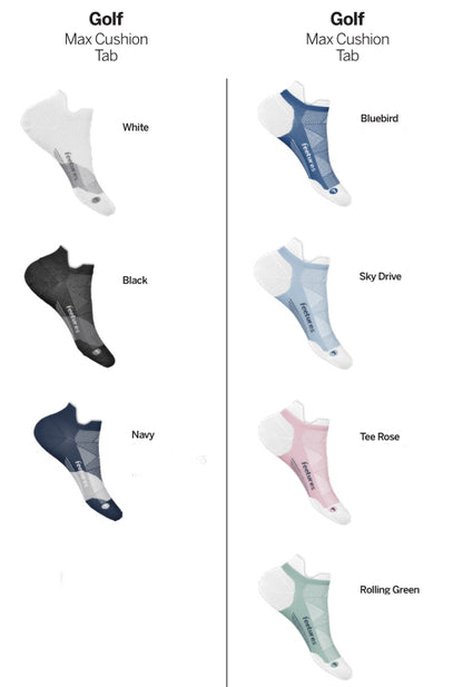 NEW Feetures Golf Max Cushion, No Slip Tab Socks