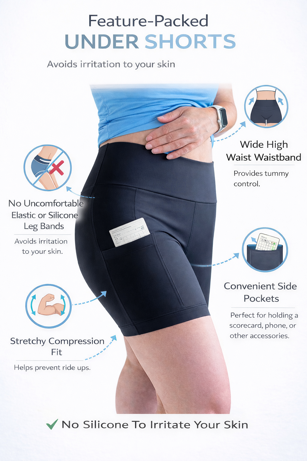 Falda pantalón con bolsillos y cremallera 2024