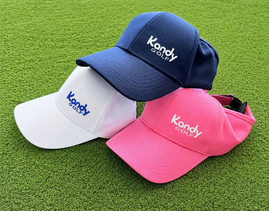 Kandy Golf Assorted 1/4 Visor, Open back Hats
