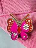 Butterfly ball markers with Hat Clips included, featuring a cute Butterfly golf ball marker and magnetic hat clip accessory for ladies, a budget-friendly tee gift under $20.00 from Daffodil, Elbows Up, and goldfish styles.